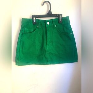 Green mini skirt by SHEIN size XXS